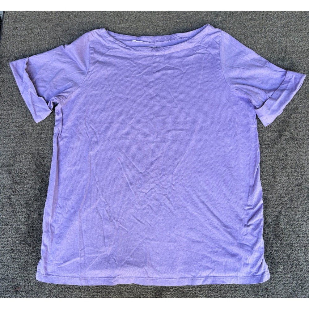Woman Within T-Shirt Women's 18/20 L Purple Pink 100% Cotton Crew Neck Pullover